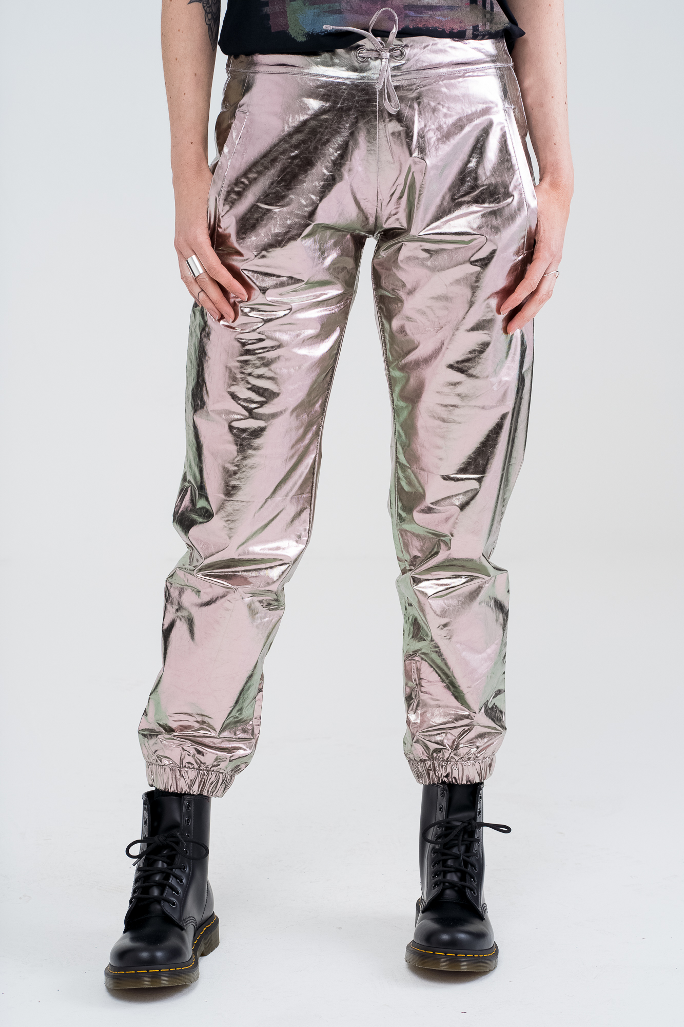 Metallic jogger pants